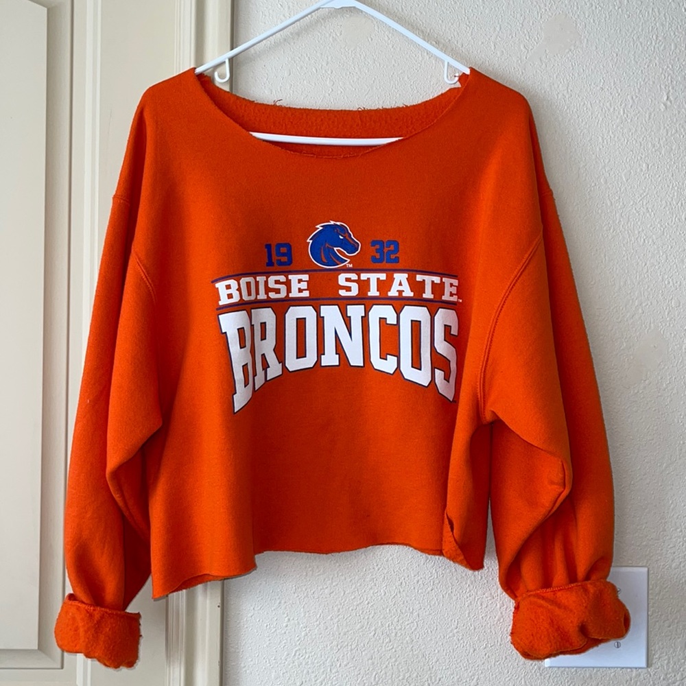 Boise State oversized cropped sweatshirt